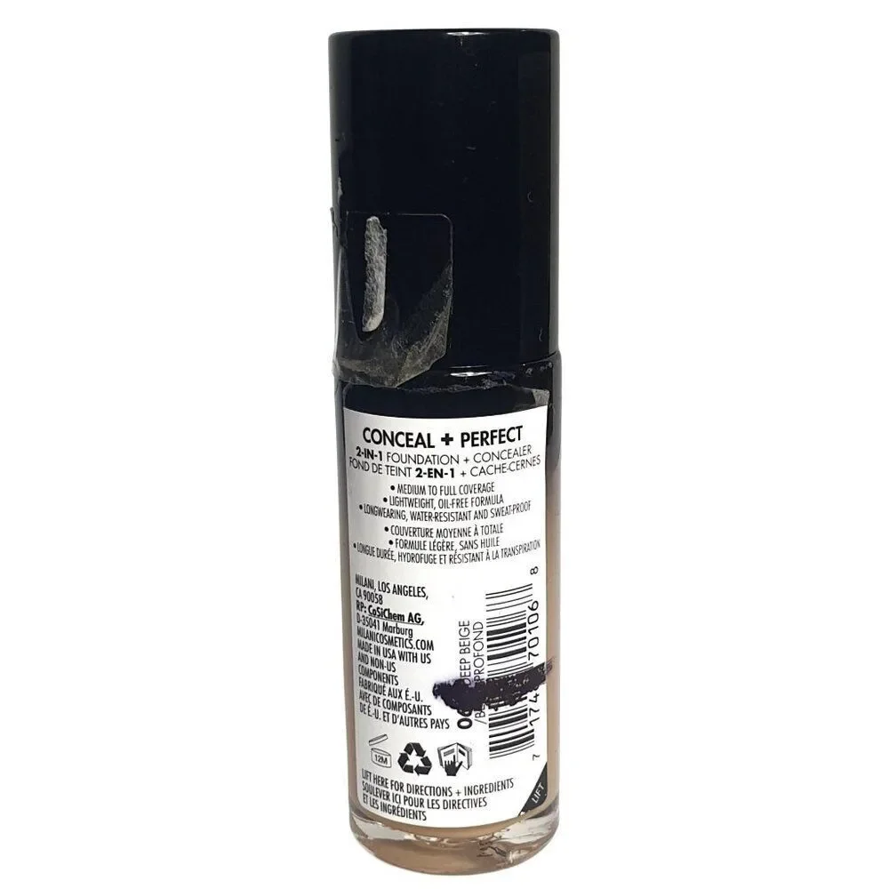 Milani Conceal Deep Beige Perfect 2-in-1 Foundation & Concealer 1 fl oz 06A